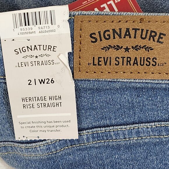 Levi's Heritage Womens High Rise Straight Jeans Size 2 Blue Stretch Pants NEW - Picture 9 of 10